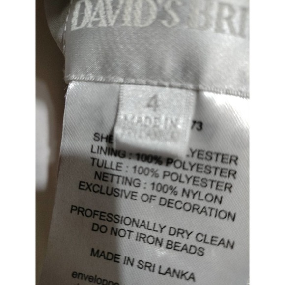 David's Bridal child size 4 formal dress beige & white flower girl jr bridesmaid - Picture 16 of 16